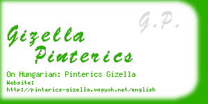 gizella pinterics business card